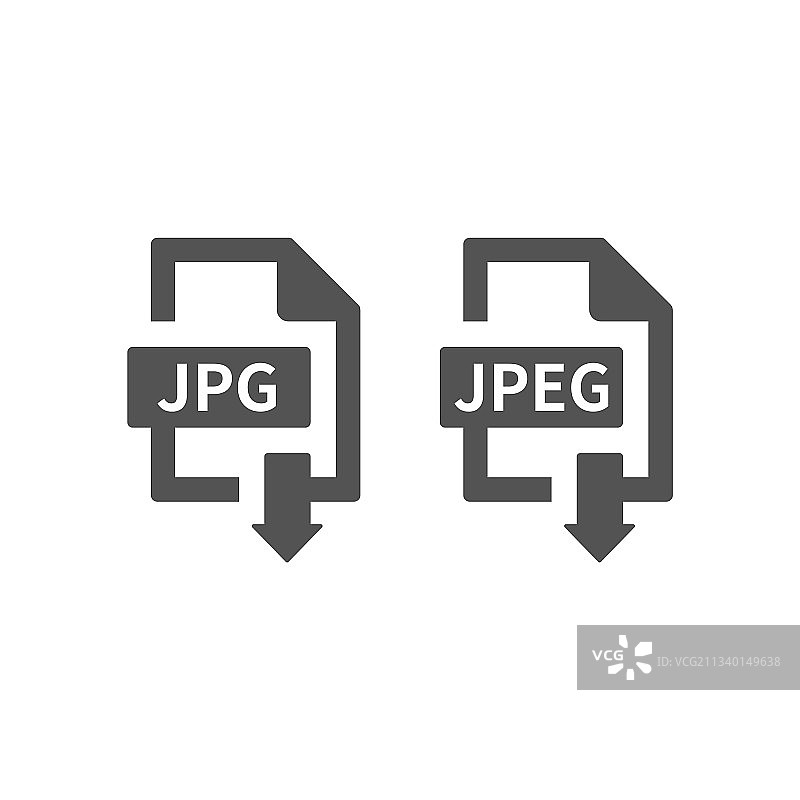 JPEG和JPG文件下载黑色图标图片素材