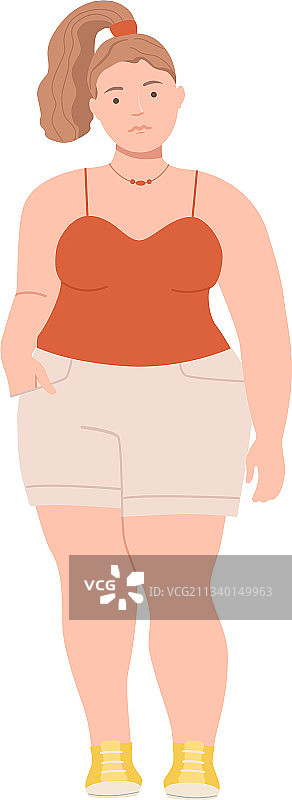 马尾辫女性角色插画图片素材