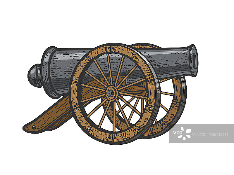 复古加农炮草图图片素材