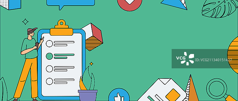 邀请好友进行问卷调查扁平矢量概念运营插画图片素材