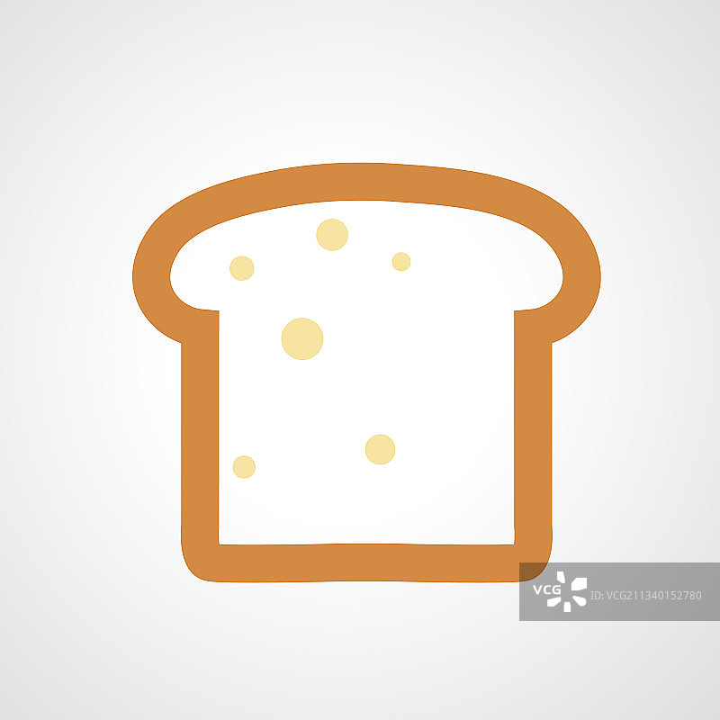 白色背景上的面包图标图片素材