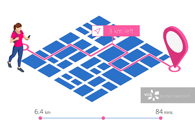 2.5D GPS导航概念游客图片素材