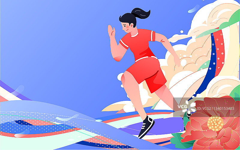 跑步比赛会运动员训练体育赛事海报插画图片素材