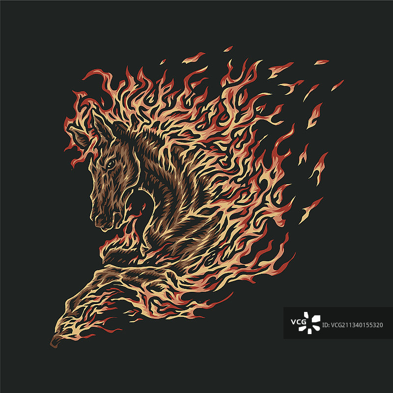 火焰马图片素材