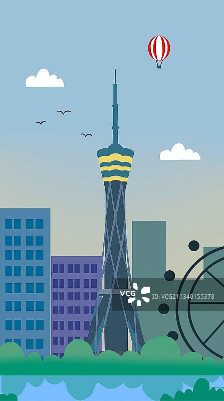 扁平建筑风格图片素材