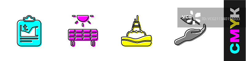 漂浮的全球变暖太阳能电池板图片素材