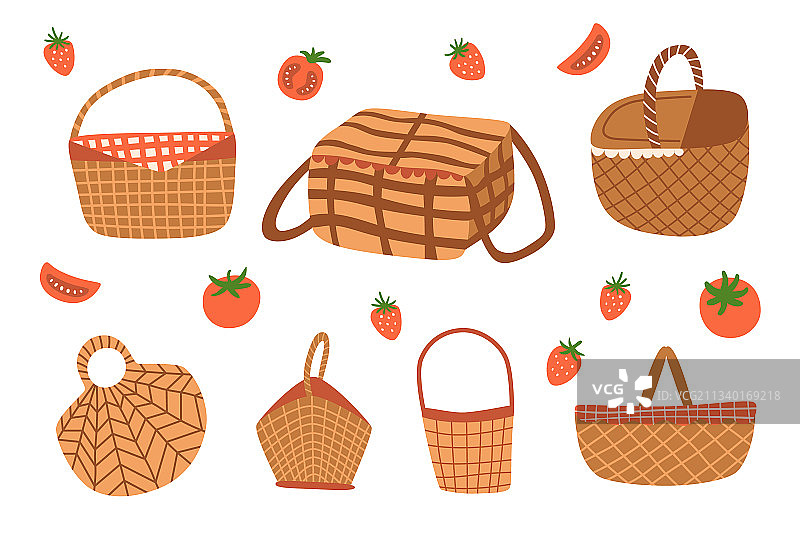 野餐篮组合图案图片素材
