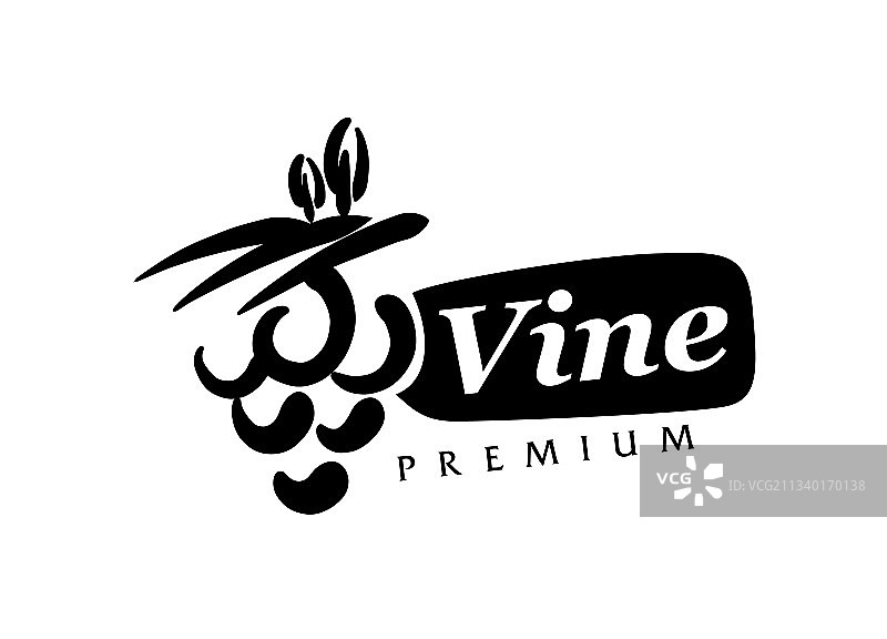 葡萄酒手绘标志合集图片素材