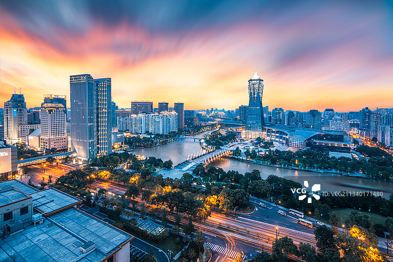 杭州武林广场城市夜景图片素材