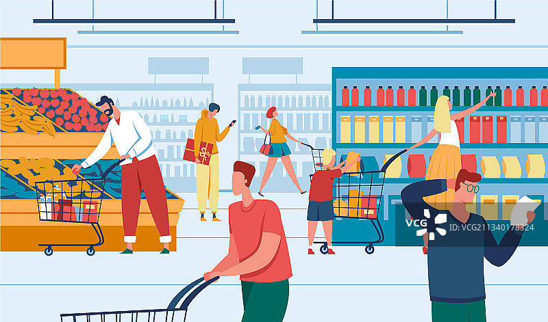 商店里购物的男人和女人图片素材