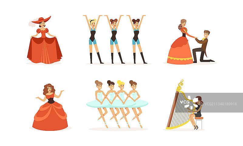 人物在戏剧中表演并在舞台上跳舞图片素材