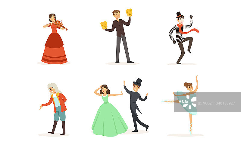 人物在戏剧中表演并在舞台上跳舞图片素材