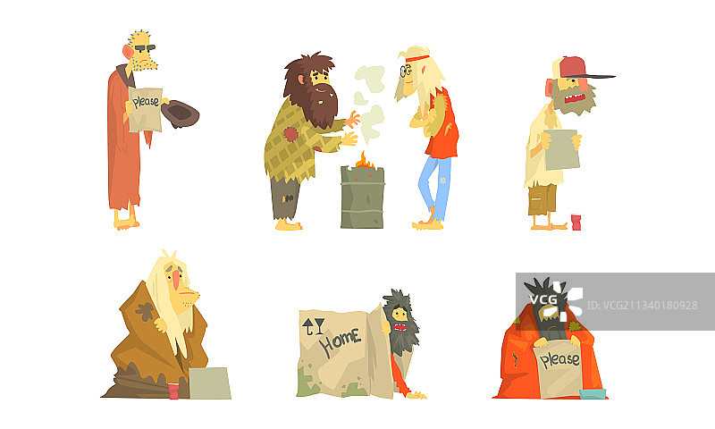 衣衫褴褛的无家可归的男人图片素材