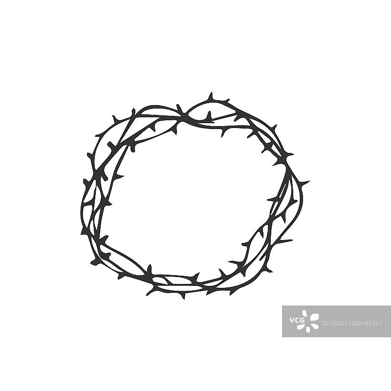 手绘皇冠荆棘图案图片素材