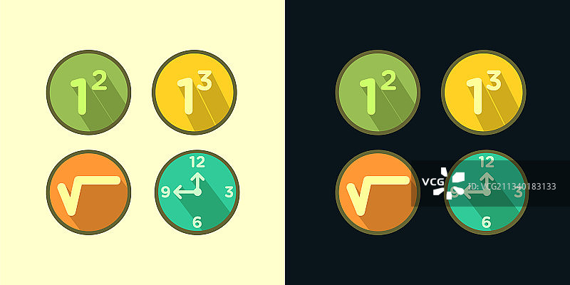 扁平风格数学符号图标设计图片素材