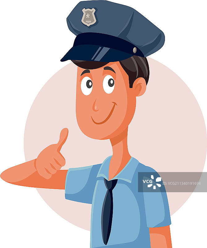 警官竖起大拇指图片素材