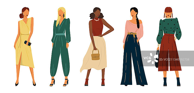 手绘时装模特图片素材