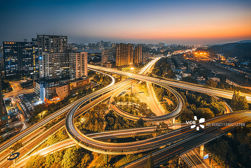 杭州复兴立交夜景图片素材