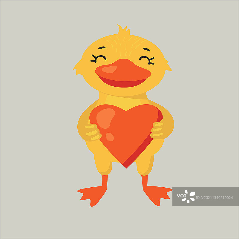 有趣的卡通小鸭子插画图片素材