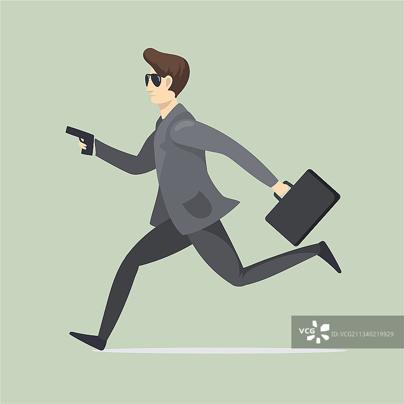 男人冒险题材特工插画图片素材