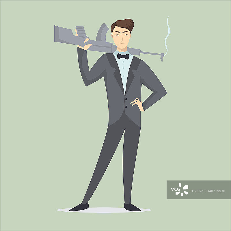 男人冒险题材特工插画图片素材