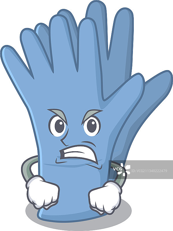 卡通医用手套愤怒表情图片素材