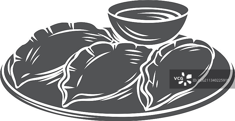 中式饺子标志图片素材