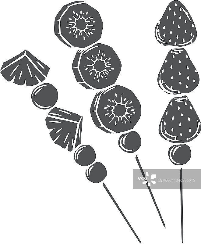 冰糖葫芦单色字形图标图片素材