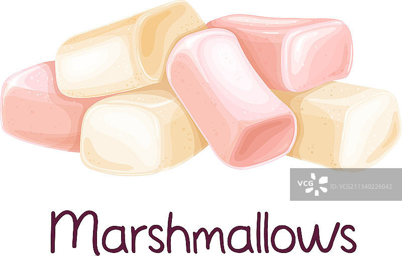 堆积如山的粉色棉花糖图片素材