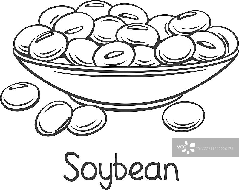 碗中大豆轮廓图标图片素材