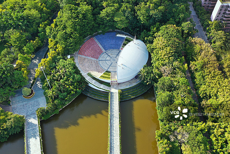 广东省深圳市福田区深圳国际园林花卉博览园航拍图片素材