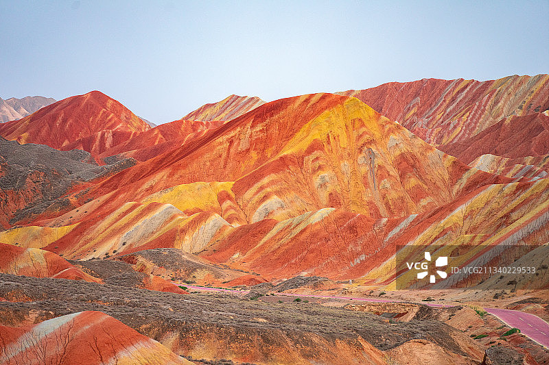 甘肃省张掖市七彩丹霞地貌图片素材