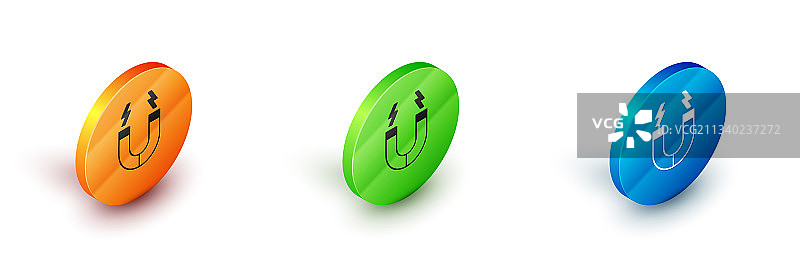 2.5D磁铁图标图片素材