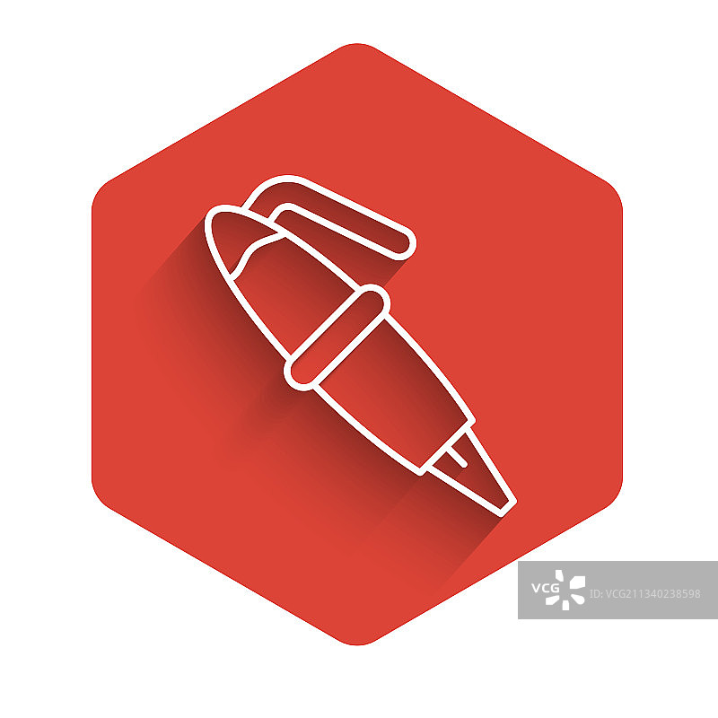 白色线条钢笔笔尖图标图片素材