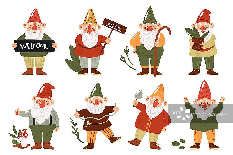 可爱的花园侏儒或小矮人图片素材