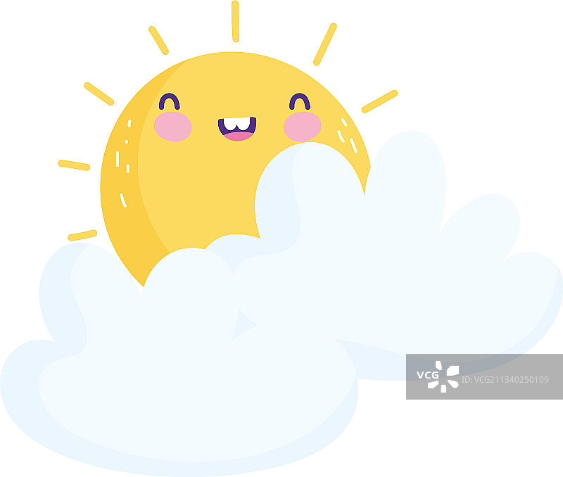 可爱太阳云朵图片素材