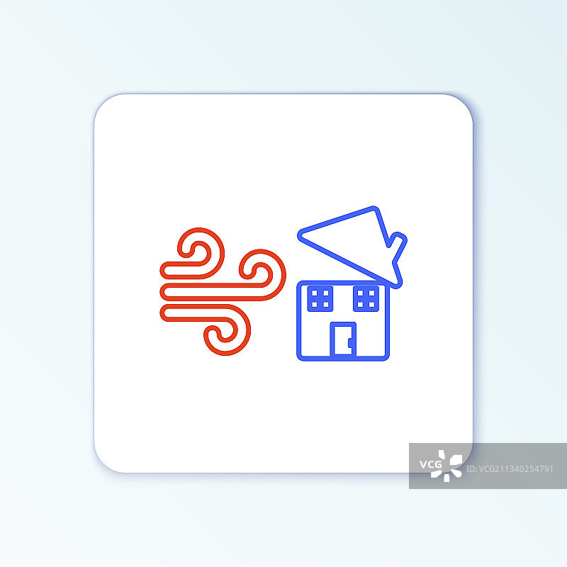 龙卷风摧毁房屋线条效果图片素材