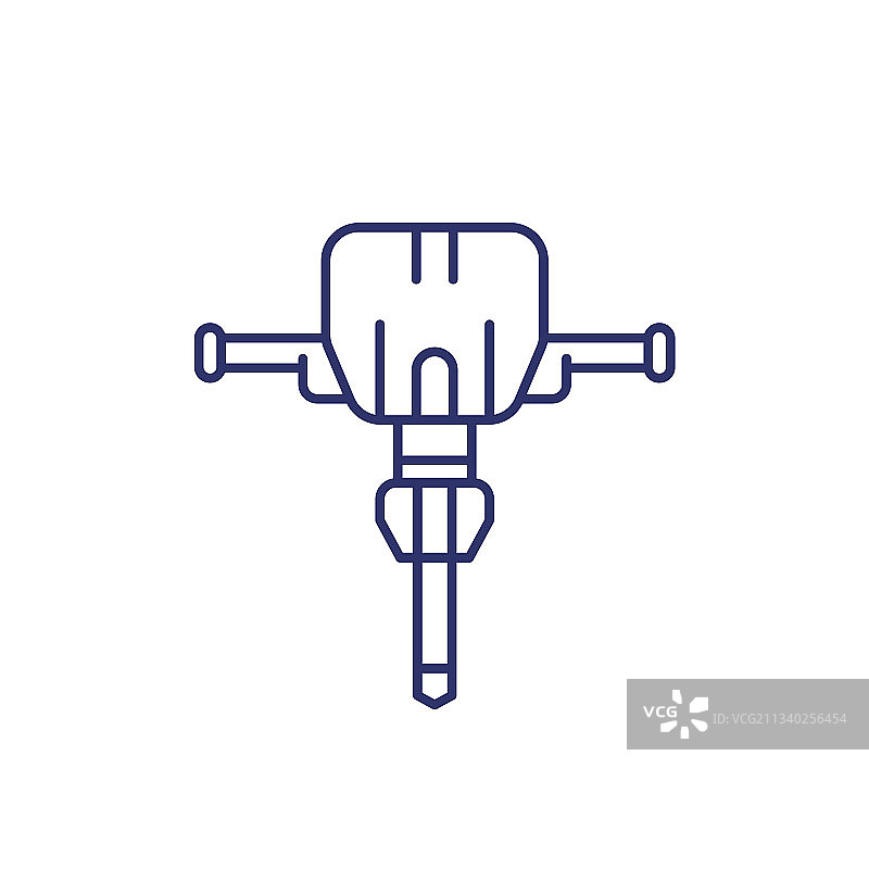 白色背景上的手提钻线性图标图片素材