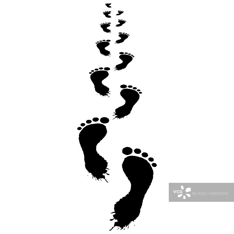 第一人称视角的模糊脚印链图片素材