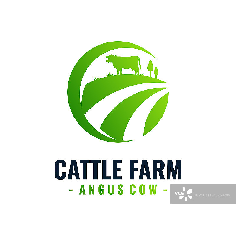 新鲜的养牛场logo模板设计图片素材