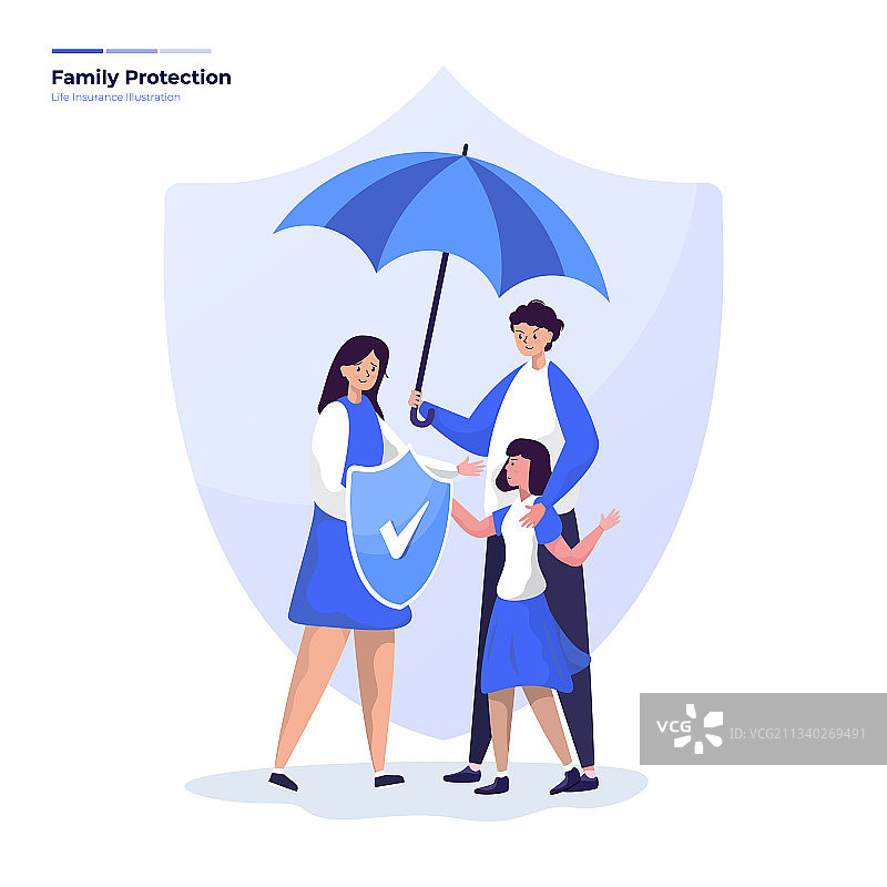 家庭生活保障保险图片素材