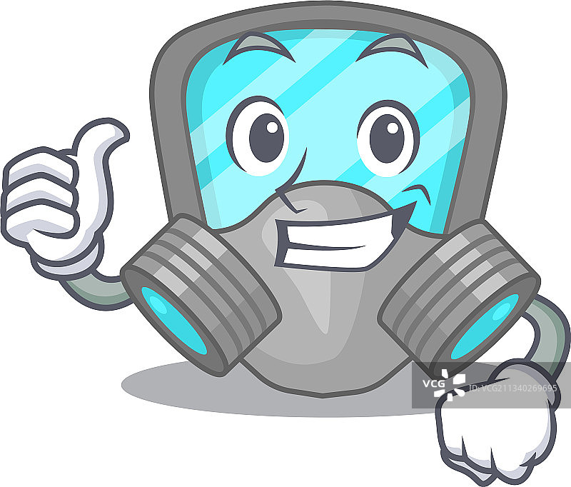 显示OK手势的呼吸器面罩卡通设计图片素材