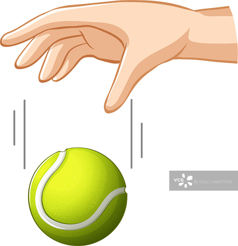 重力实验中手持网球图片素材