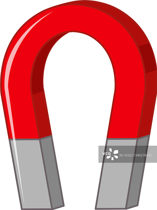 白色背景上的红色马蹄磁铁图片素材