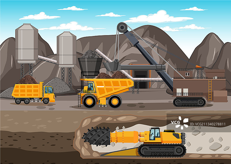 地下煤矿景观图片素材