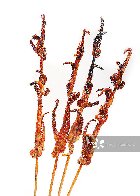 白底上的鱿鱼串图片素材