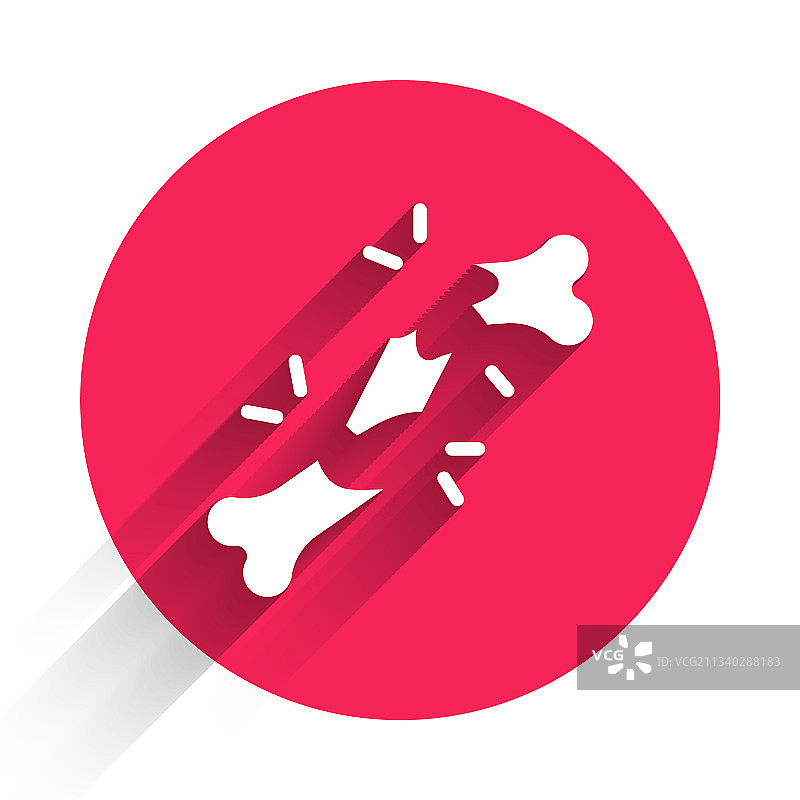 带长阴影的白色人体断骨图标图片素材