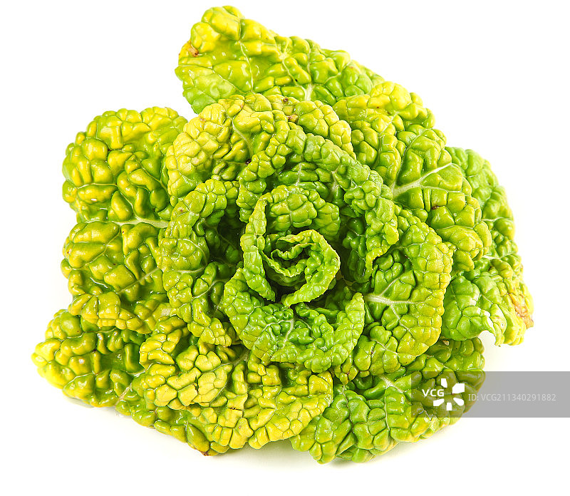 白底上摆放着黄心白菜图片素材