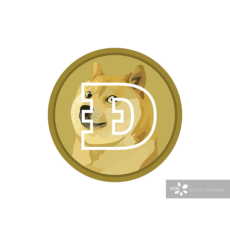 狗狗币加密货币图标图片素材