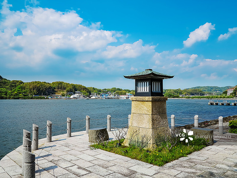 日本静冈滨名湖，夏日自然风光图片素材